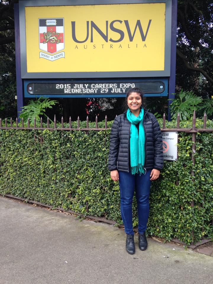 Shivani Shah, NYSF Alumna, 2014 at UNSW Australia - content image