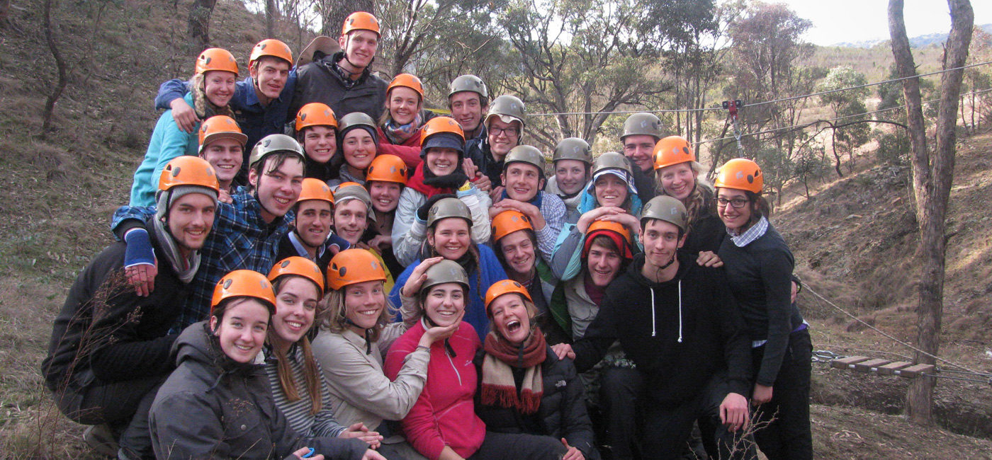 group photo of student outdoors