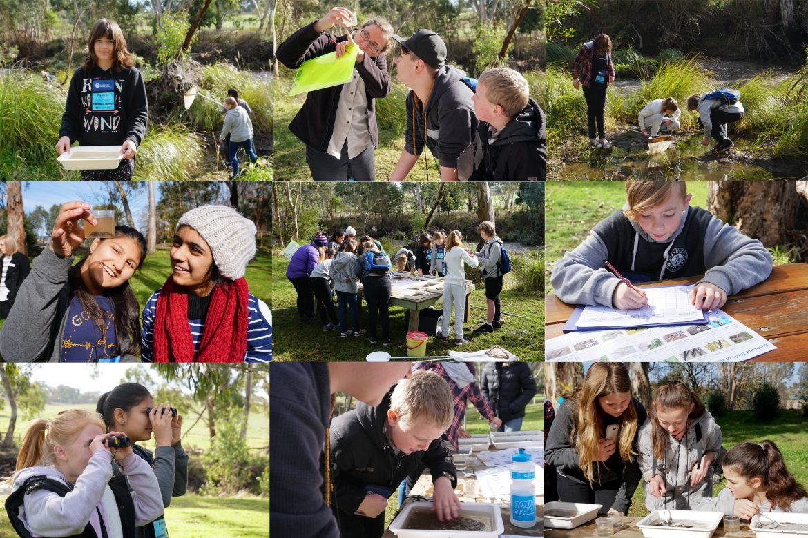 Images of kids doing STEM Explorer activities