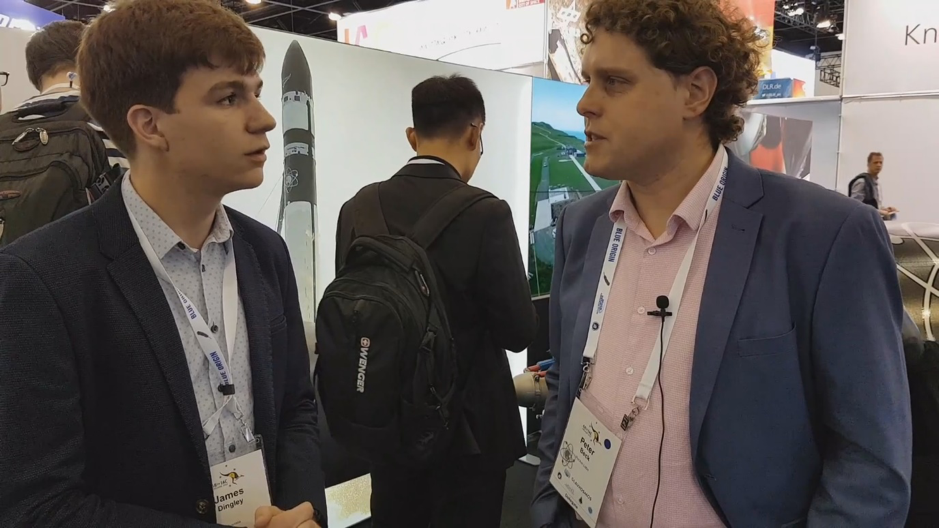 James Dingley talking to CEO and founder of Rocketlab from New Zealand
