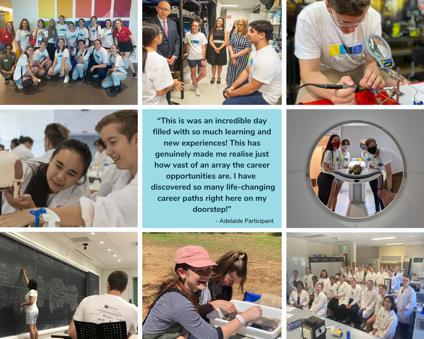 Various STEM visit activities at the 2021 NYSF Year 12 Program